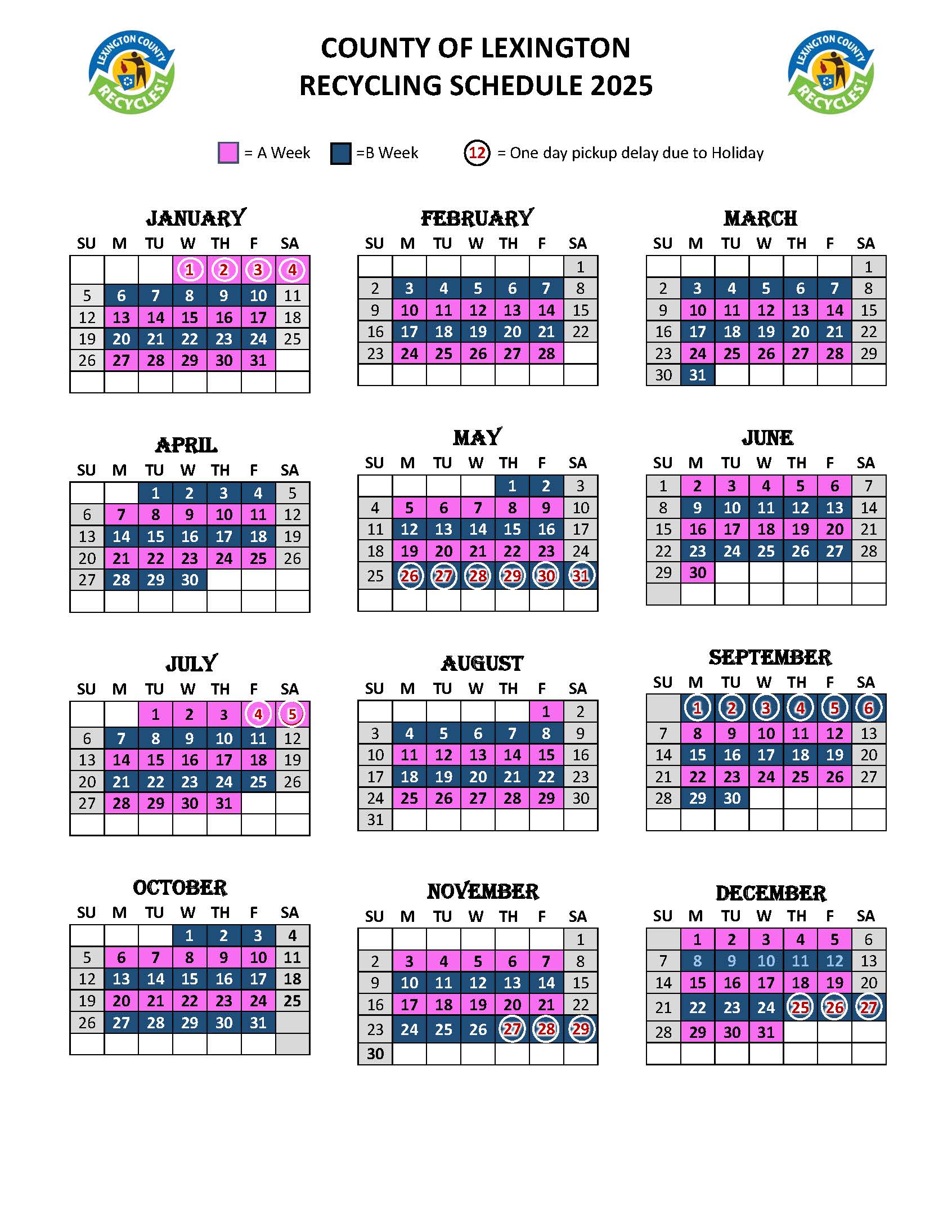 Waste Industries Pickup Schedule 2025 Printable