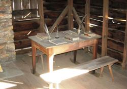 Image of Desk Inside the Oak Grove Schoolhouse